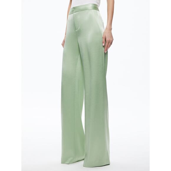Alice + Olivia 'Deanna' Green High Waisted Bootcut Pant Size 0 - NWT